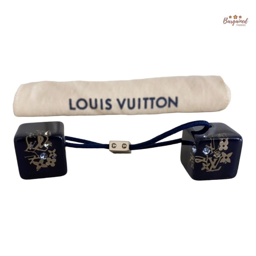 Authentic Louis Vuitton Dark Blue Hair Cube Tie